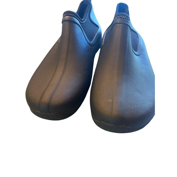 Lands End Rubber Shoes Size 8M Black Slip On Style Waterproof Rain Gardening - Picture 2 of 6